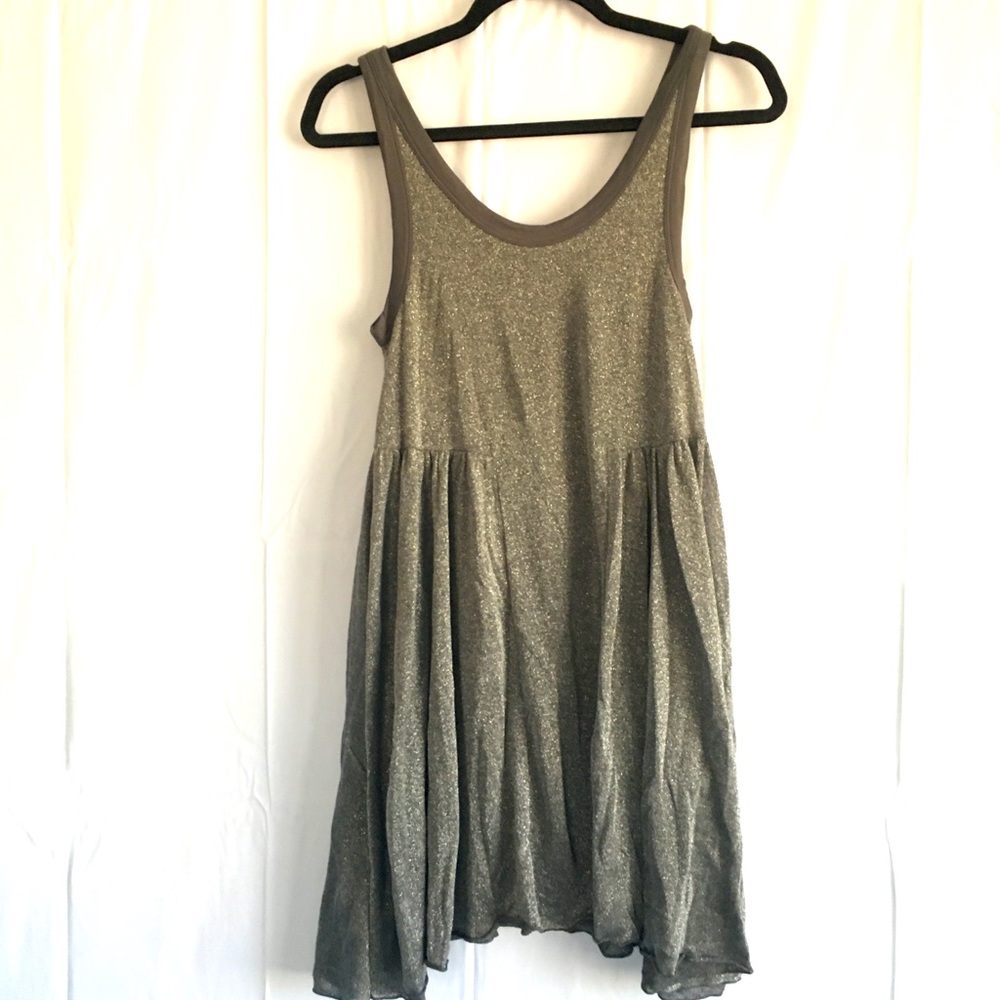 Free People Small silver shiny dress.